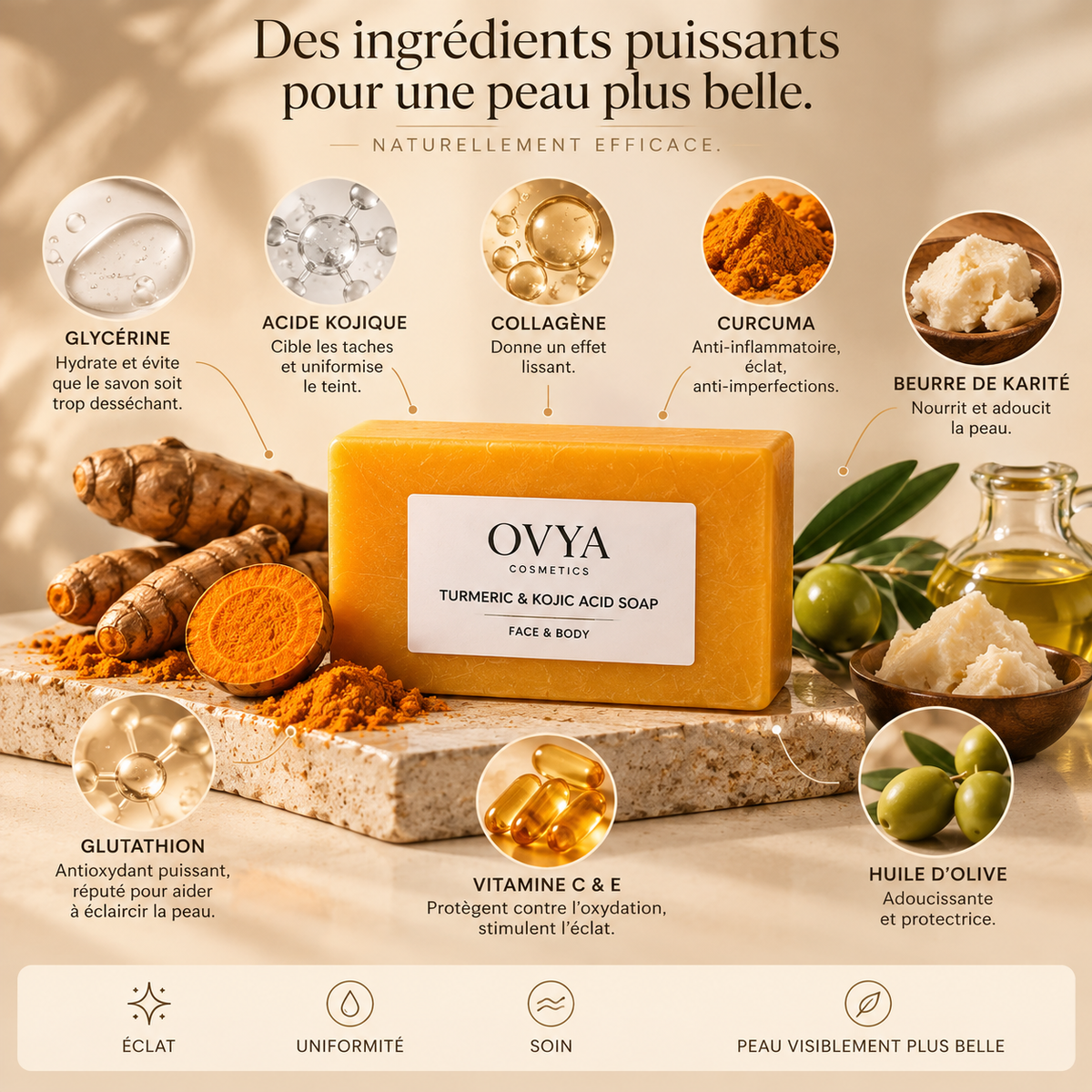 Savon Éclat Anti-Imperfections au Curcuma